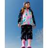 Printed 3 In 1 Mid-Season Set, Black Printed Multicolor Unicorns - Mixed Apparel Set - 2
