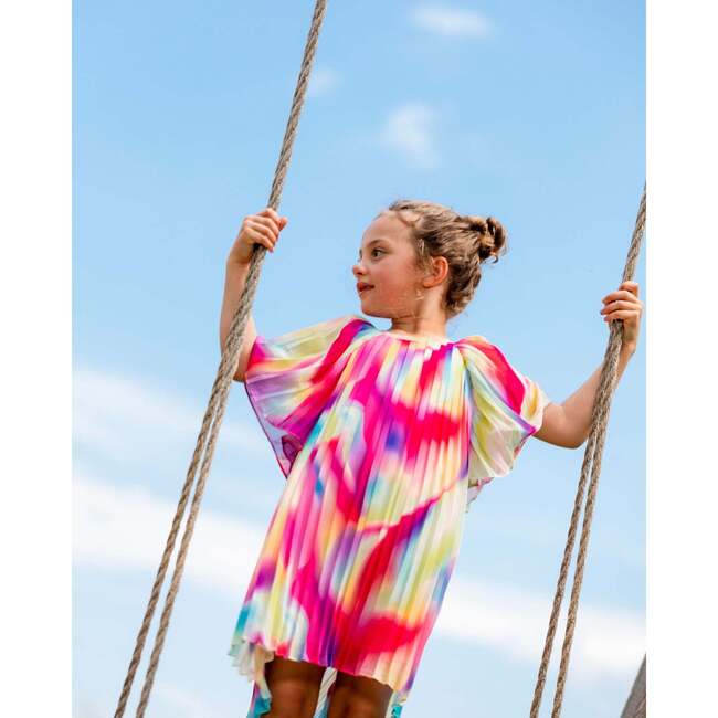Pleated Chiffon Dress, Rainbow - Dresses - 2