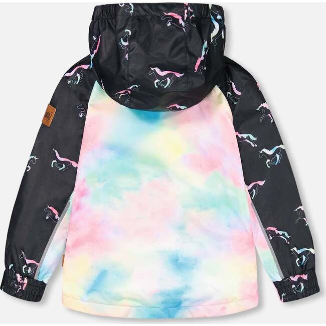 Printed 3 In 1 Mid-Season Set, Black Printed Multicolor Unicorns - Mixed Apparel Set - 4