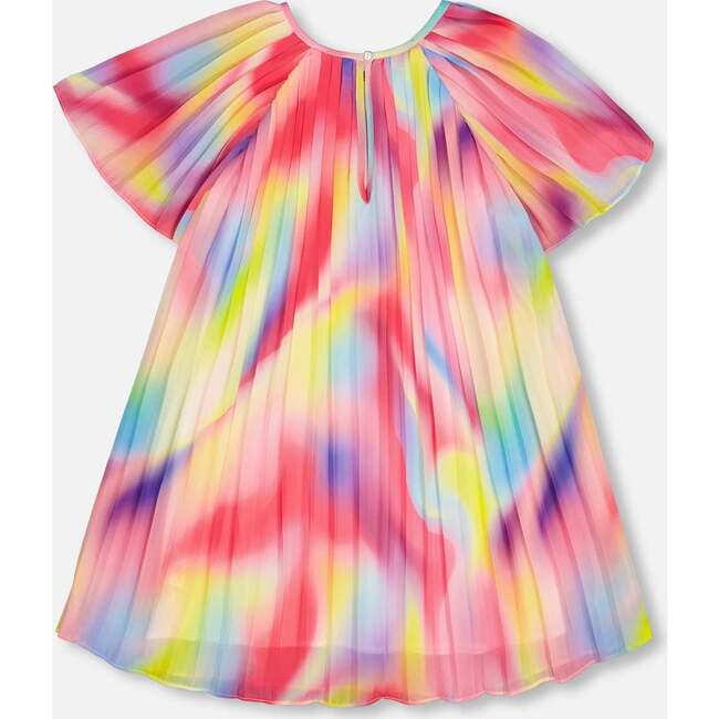 Pleated Chiffon Dress, Rainbow - Dresses - 4