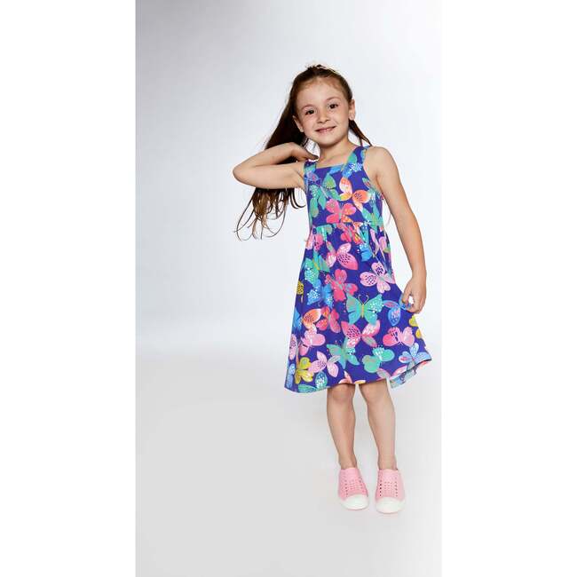 Sleeveless Dress, Printed Colorful Butterflies - Dresses - 3