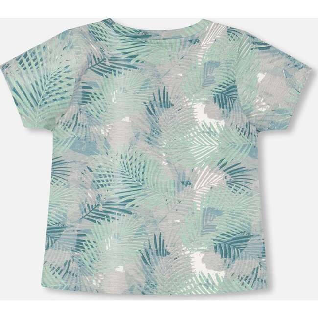 Organic Cotton T-Shirt, Green Jungle Leaves Print - T-Shirts - 3