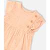 Organic Cotton Printed Romper, Peach Rose With Printed Heart - Rompers - 4