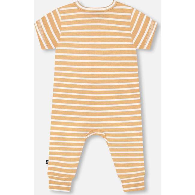 Organic Cotton Jumpsuit, Sand Stripe - Rompers - 2