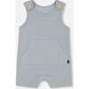 Organic Cotton Onesie And Waffle Shortall Set, Blue Gray - Mixed Apparel Set - 4