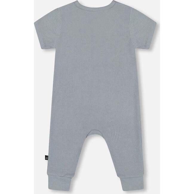 Organic Cotton Jumpsuit, Blue Gray - Rompers - 3