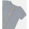 Organic Cotton Jumpsuit, Blue Gray - Rompers - 4