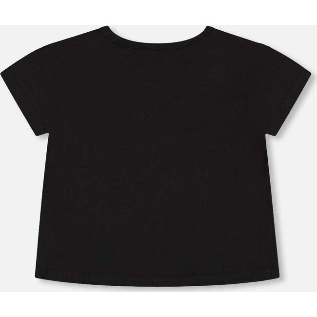 Organic Cotton Jersey Top, Black - T-Shirts - 3