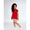 Organic Cotton Short Leggings, White Printed Pop Strawberry - Leggings - 2