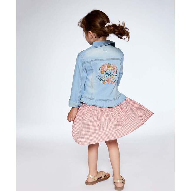 Jean Jacket With Embroidery, Light Blue Denim - Denim Jackets - 3