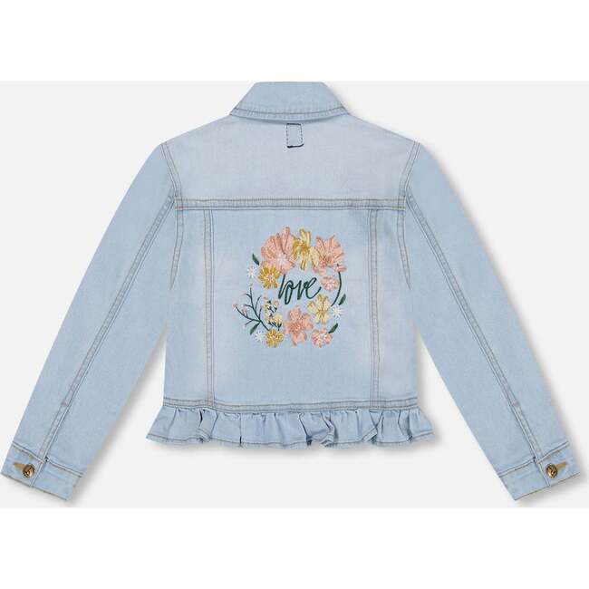 Jean Jacket With Embroidery, Light Blue Denim - Denim Jackets - 4