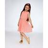 Heart Jacquard Chiffon Dress, Coral - Dresses - 2