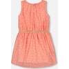Heart Jacquard Chiffon Dress, Coral - Dresses - 3