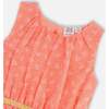 Heart Jacquard Chiffon Dress, Coral - Dresses - 4