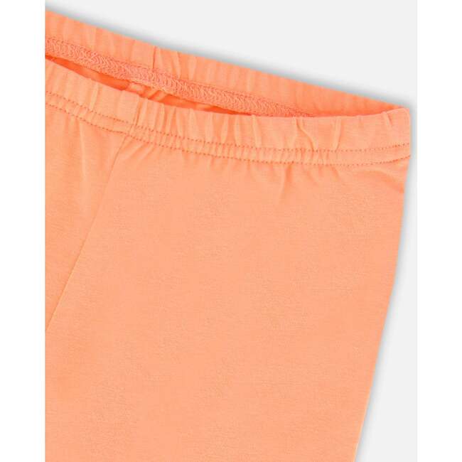 Organic Cotton Capri Legging, Salmon Orange - Leggings - 4