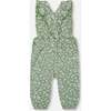 Muslin Overall, Green Jasmine Flower Print - Rompers - 4