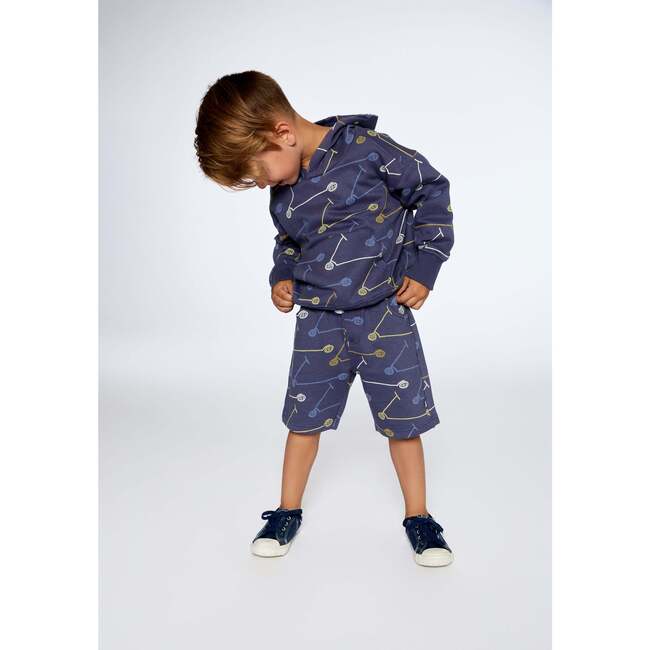 French Terry Short, Blue Printed Scooters - Shorts - 3