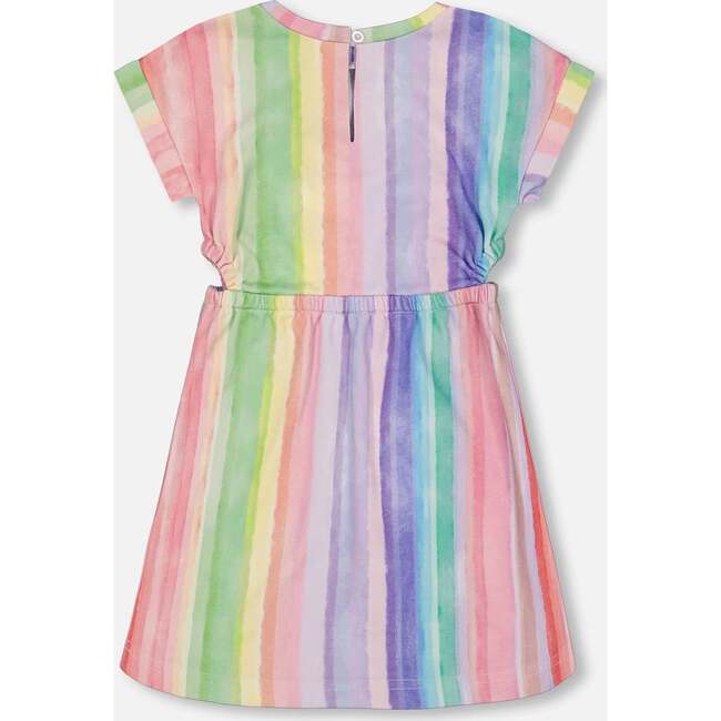 French Terry Dress, Rainbow Stripe - Dresses - 3