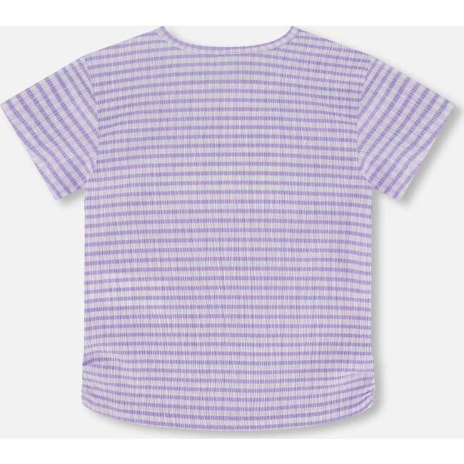 Crinkle Jersey Top, Vichy Lilac - T-Shirts - 3