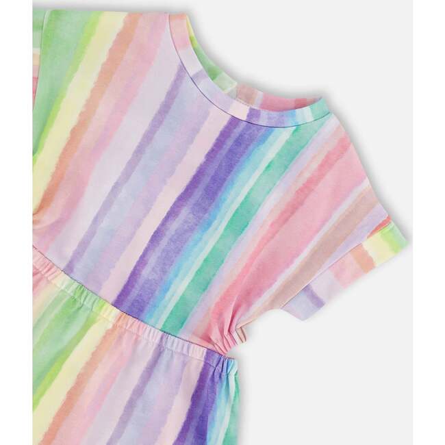 French Terry Dress, Rainbow Stripe - Dresses - 4