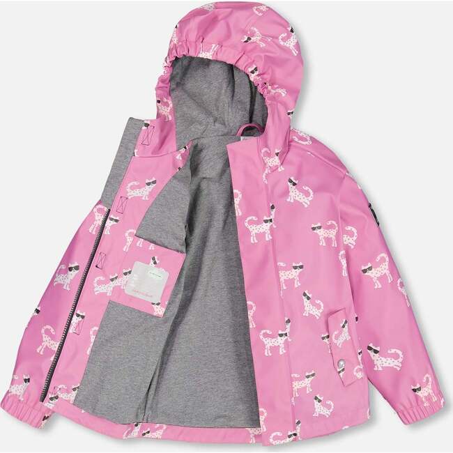 Changing Color Rain Set, Pink Printed Sunglasses Cats - Raincoats - 3