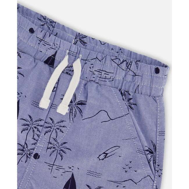 Chambray Short, Blue Printed Beach - Shorts - 5