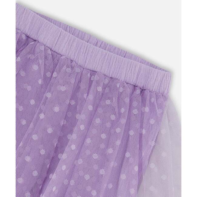 Biker Short With Mesh Skirt, Lilac - Shorts - 3