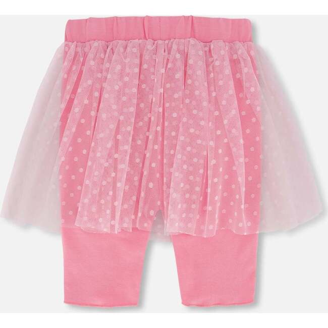 Biker Short With Mesh Skirt, Hot Pink - Shorts - 3