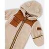 Baby Sherpa One Piece, Off White And Beige - Bunting - 4