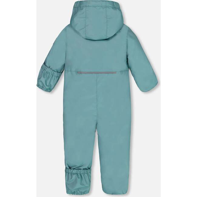 Baby Mid-Season One Piece With Hat, Blue Teal - Raincoats - 4