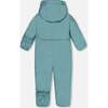Baby Mid-Season One Piece With Hat, Blue Teal - Raincoats - 4