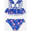 Two Piece Swimsuit, Royal Blue Printed Pink Lemon - Two Pieces - 3