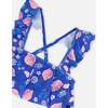 Two Piece Swimsuit, Royal Blue Printed Pink Lemon - Two Pieces - 4