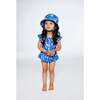 One Piece Swimsuit, Royal Blue Printed Pink Lemon - One Pieces - 2