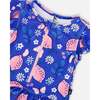 One Piece Swimsuit, Royal Blue Printed Pink Lemon - One Pieces - 4