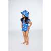 Beach Hat, Royal Blue Printed Pink Lemon - Hats - 2