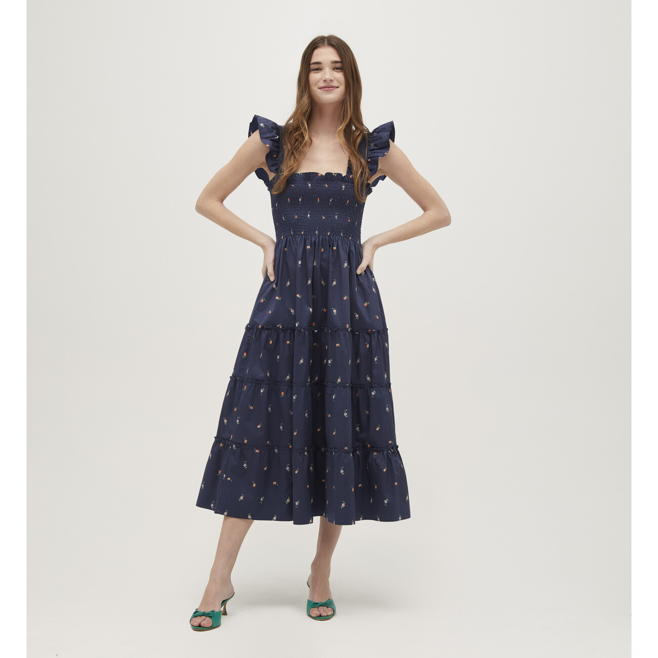 Women s Ellie Nap Dress Petite Fleur in Navy Hill House Home Dresses Maisonette