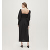 Women's Grace Maxi Nap Dress, Black Textured Check - Dresses - 3