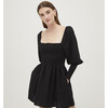 Women's Grace Mini Nap Dress, Black Textured Check - Dresses - 3