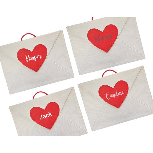 Valentine Heart Canvas Envelope with 14 Love Note Cards