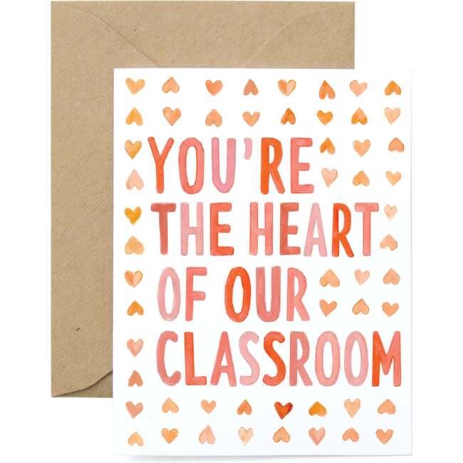 Teacher Valentine's Day Greeting Card, Pink