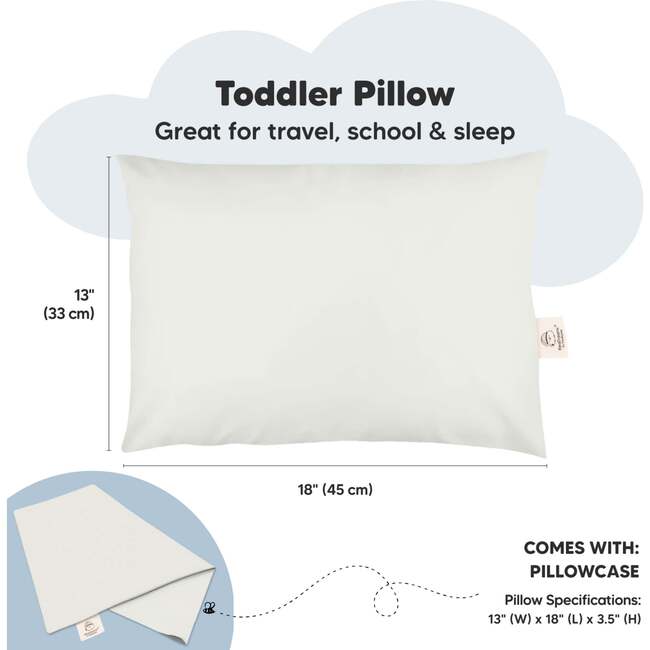 Toddler Sleeping Pillow With Pillowcase 13X18, Pearl Gray - Pillows - 3