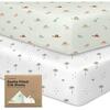 Soothe Fitted Crib Sheet, Roarsome (Pack Of 2) - Crib Sheets - 1 - thumbnail