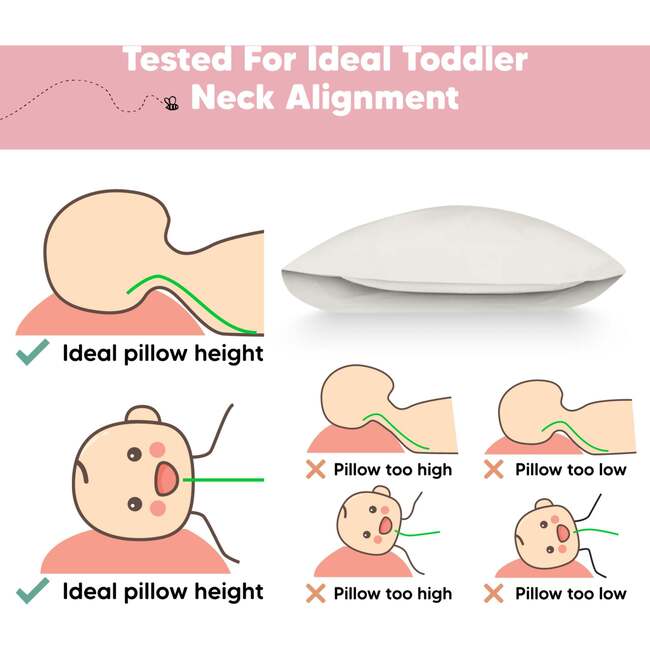 Toddler Sleeping Pillow With Pillowcase 13X18, Pearl Gray - Pillows - 6