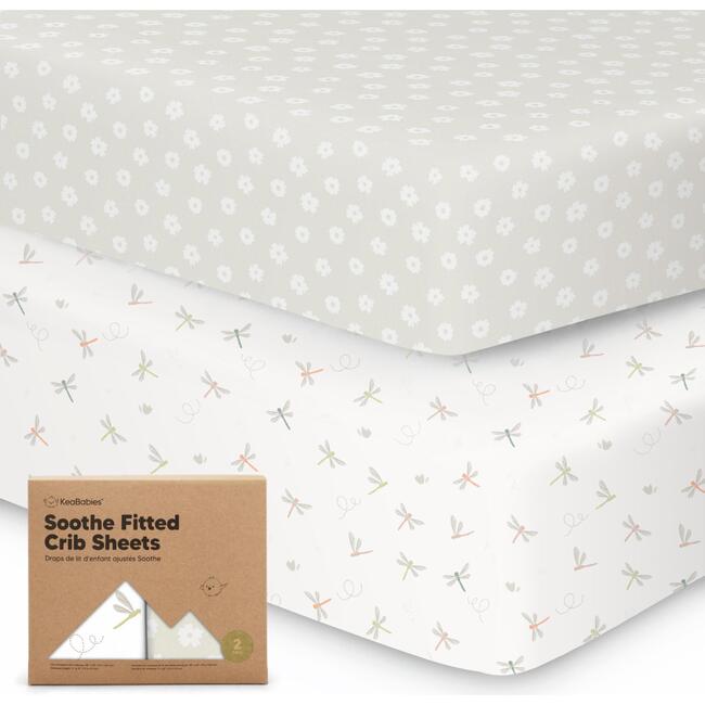 Soothe Fitted Crib Sheet, Meadow (Pack Of 2)