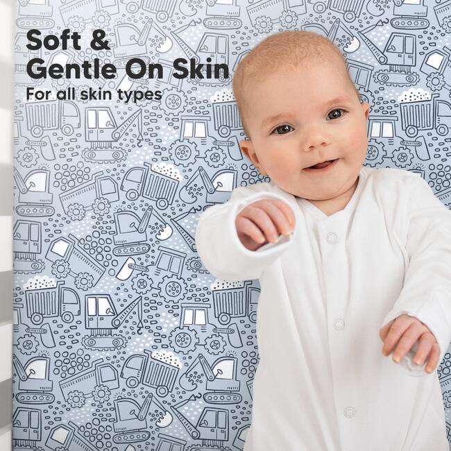 Soothe Fitted Crib Sheet, Excavation (Pack Of 2) - Crib Sheets - 4