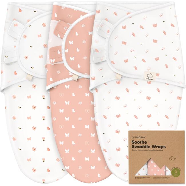 Soothe Baby Swaddle Sacks 0-3 Months, Butterflies (Pack Of 3)
