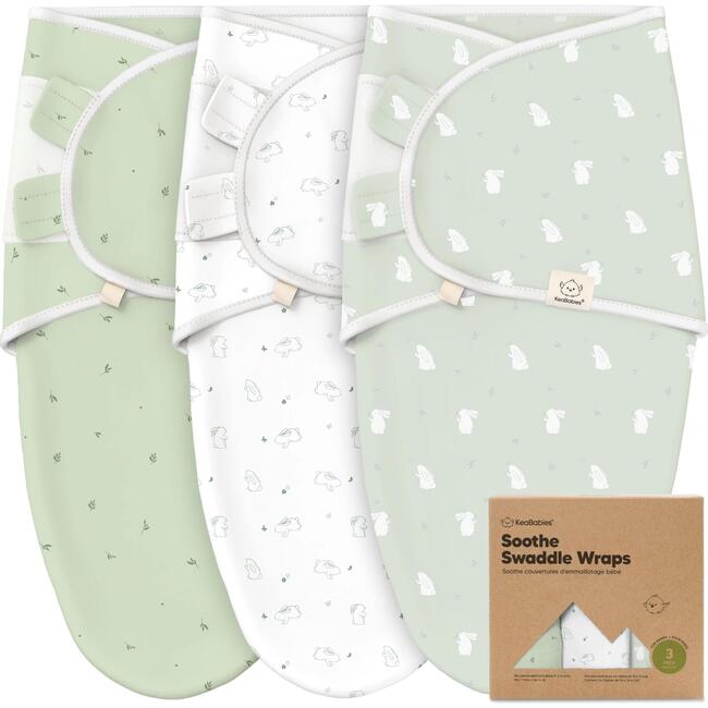 Soothe Baby Swaddle Sacks 0-3 Months, Bunnies (Pack Of 3)