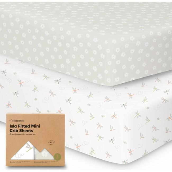 Isla Fitted Mini Crib Sheets, Meadow