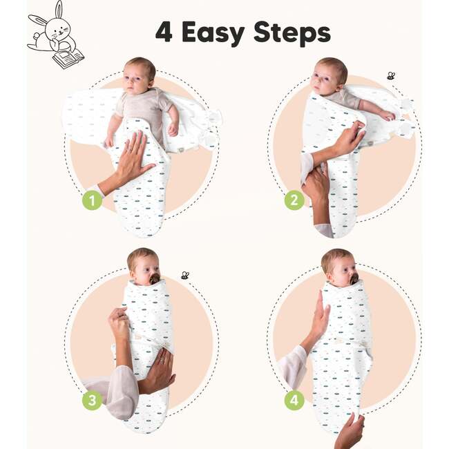 Soothe Baby Swaddle Sacks 0-3 Months, Galaxy (Pack Of 3) - Sleepbags - 3